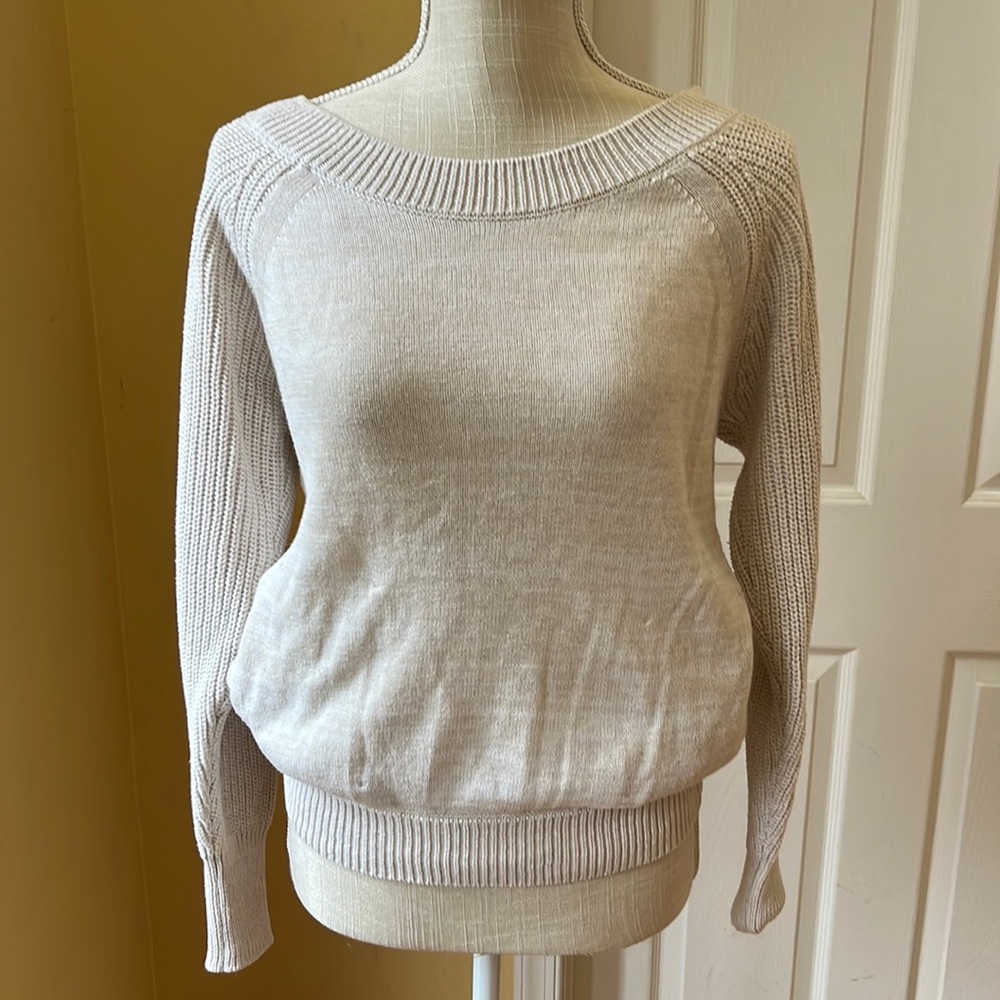 Victoria’s Secret Bateau neck sweater, Heather Oatmeal, Size S